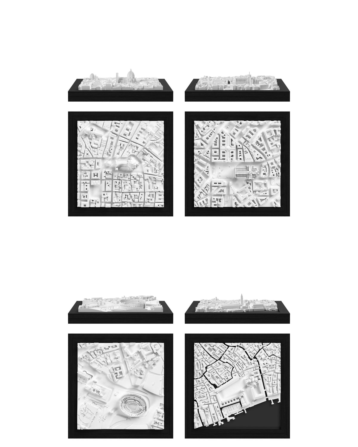 Italian Set: Florence, Milan, Rome - Colosseum, Venice - St. Mark CUBE 3D city models - CITYFRAMES