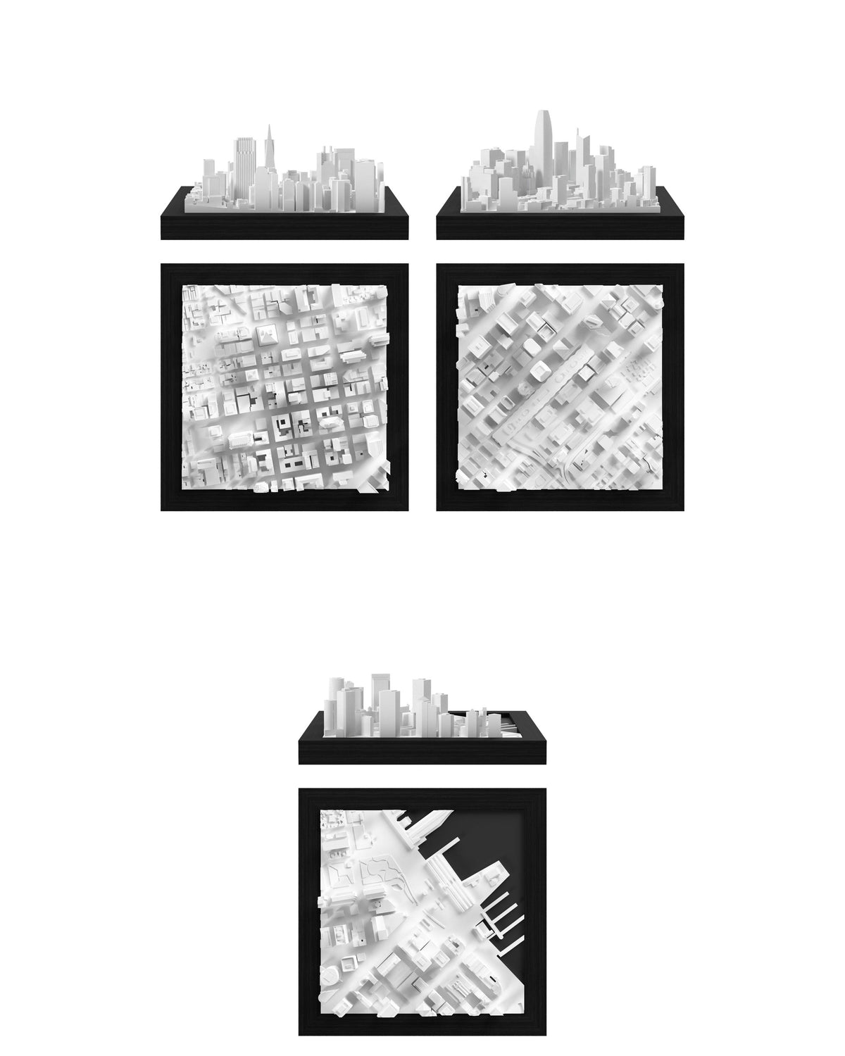 San Francisco Set: San Francisco - Transamerica Pyramid, San Francisco - Downtown, San Francisco - Ferry Terminal CUBE 3D city models - CITYFRAMES